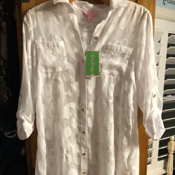 Lilly Pulitzer Other - Lilly Pulitzer Natalie shirtdress cover up XXS